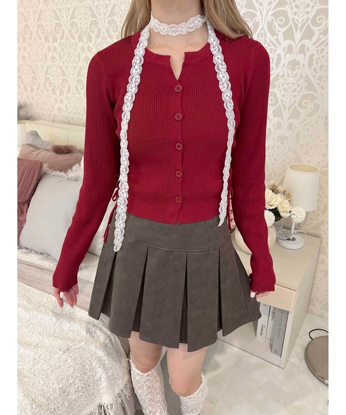 PHILLY（フィリー）の「《新色追加》サイドドロストカーディガン（カーディガン/ボレロ・レディース・ワインレッド/ダークグレー/ブラック・FREE）」の7枚目の写真