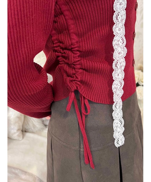 PHILLY（フィリー）の「《新色追加》サイドドロストカーディガン（カーディガン/ボレロ・レディース・ワインレッド/ダークグレー/ブラック・FREE）」の5枚目の写真