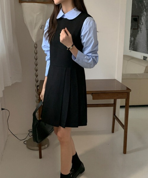 FREE STYLISTS(フリー スタイリスト)の「YUGA_YGMC プリーツジャンバースカート(ジャンパースカート・レディース・ダークグレー/ブラック・FREE)」の20枚目の写真