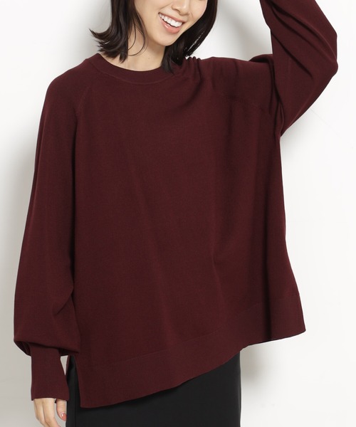 FOUND GOOD（ファウンドグッド）の「コンフォートチュニックニットPO（ニット/セーター・レディース・ブラック/グレー系/ベージュ/レッド系8・L/M/S）」の4枚目の写真