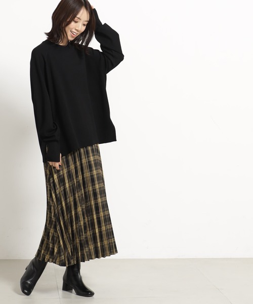 FOUND GOOD（ファウンドグッド）の「コンフォートチュニックニットPO（ニット/セーター・レディース・ブラック/グレー系/ベージュ/レッド系8・L/M/S）」の5枚目の写真