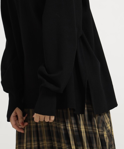 FOUND GOOD（ファウンドグッド）の「コンフォートチュニックニットPO（ニット/セーター・レディース・ブラック/グレー系/ベージュ/レッド系8・L/M/S）」の8枚目の写真