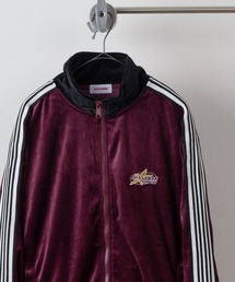 【CONVERSE/コンバース】ワンポイント スターロゴ刺繍 サイドライン＆バイカラー ベロアトラックジャケット/ジャージ/ビッグシルエット