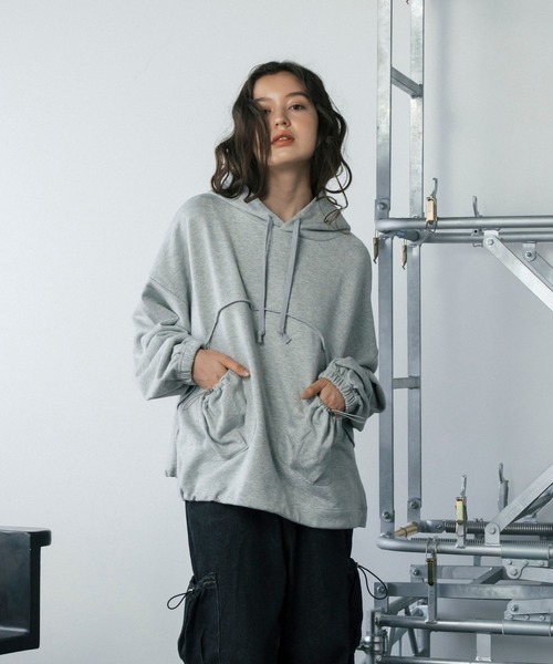 【セール】ドロストポケット切り替えスウェットパーカー（パーカー）｜Gaphos （ガフォス）