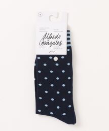 Alfredo Gonzales（アルフレッドゴンザレス ）の「Alfredo's Dots_Navy/Light Blue_s（ソックス/靴下）」
