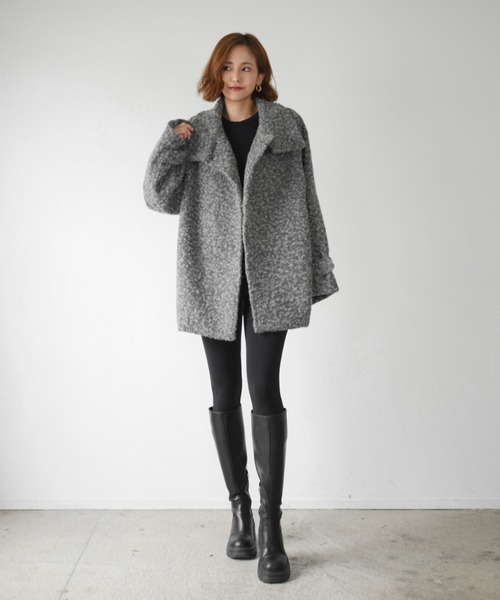 My shawty（ﾏｲｼｬｳﾃｨｰ）の「stand coller mix boa coat（ピーコート 