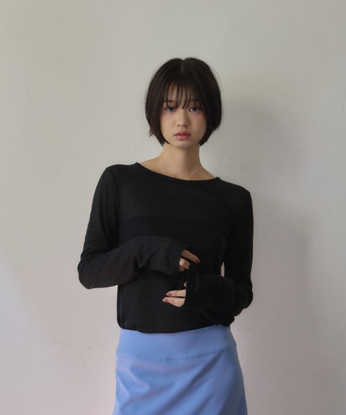 Smyeon（スミョン）の「Sheer long sleeve tops / シアーロング