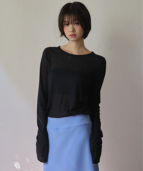 Smyeon（スミョン）の「Sheer long sleeve tops / シアーロング