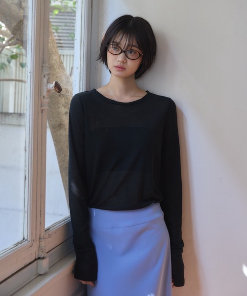 Smyeon（スミョン）の「Sheer long sleeve tops / シアーロング