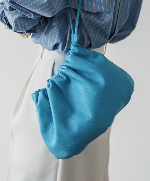 【名品】4wayレザー巾着ショルダーバッグ［chi企画］