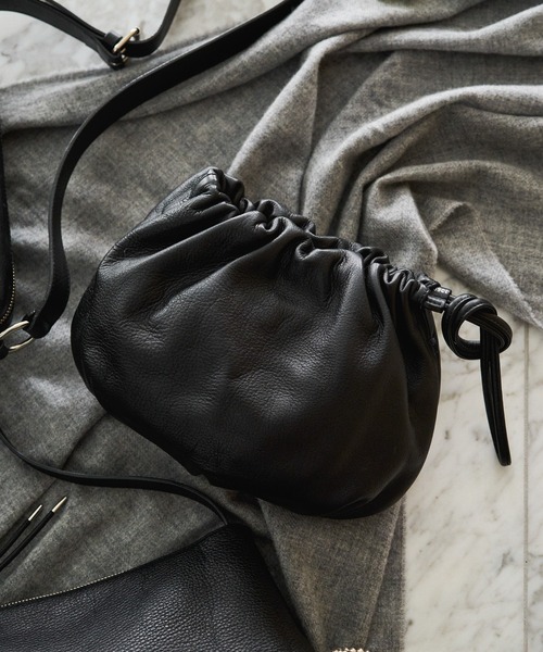 レザー巾着4WAYショルダーバッグ（ショルダーバッグ）｜russet