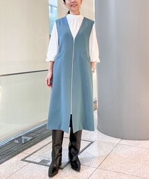 ◇【WEB限定カラーあり】ウォッシャブル前ジップジャンパースカート