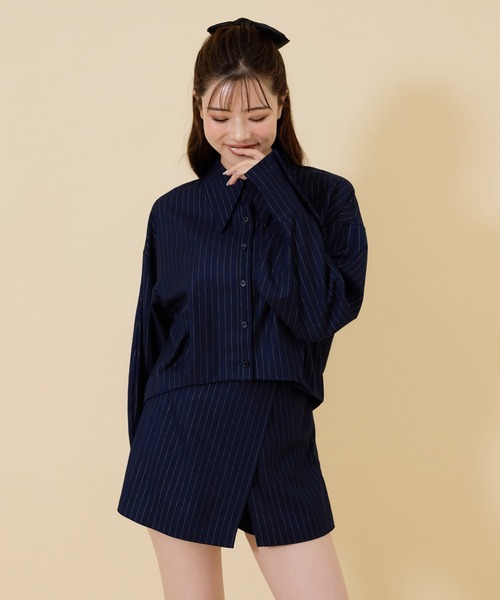 REDYAZEL（レディアゼル）の「【セットアップ可能】ゴールドラメストライプラップショートパンツ（その他パンツ・レディース・オフホワイト/グレー/ネイビー・FREE）」の19枚目の写真