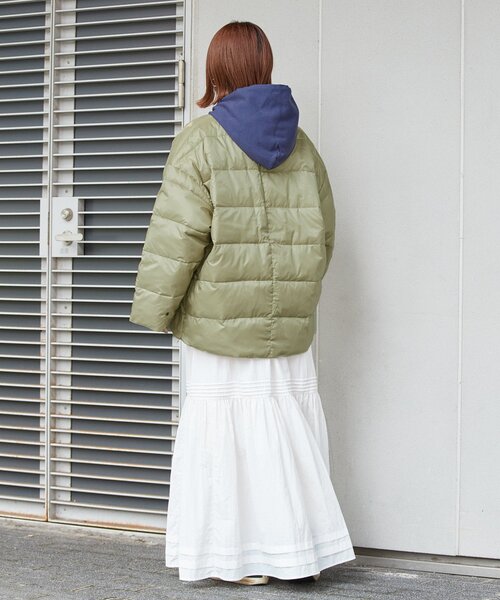 B.C STOCK（ベーセーストック）の「WASHABLEライトダウンブルゾン（ダウンジャケット/コート・レディース・ベージュ/ブラック/カーキ・FREE）」の8枚目の写真