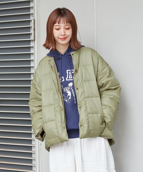 B.C STOCK（ベーセーストック）の「WASHABLEライトダウンブルゾン（ダウンジャケット/コート・レディース・ベージュ/ブラック/カーキ・FREE）」の9枚目の写真