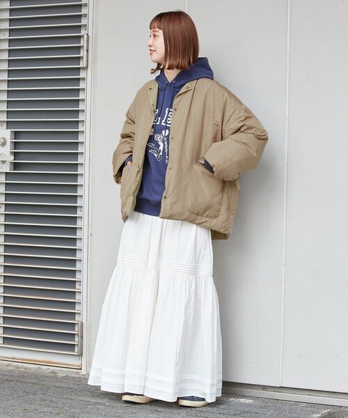 B.C STOCK（ベーセーストック）の「WASHABLEライトダウンブルゾン（ダウンジャケット/コート・レディース・ベージュ/ブラック/カーキ・FREE）」の12枚目の写真