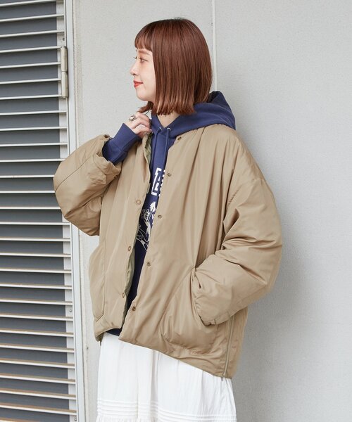 B.C STOCK（ベーセーストック）の「WASHABLEライトダウンブルゾン（ダウンジャケット/コート・レディース・ベージュ/ブラック/カーキ・FREE）」の15枚目の写真