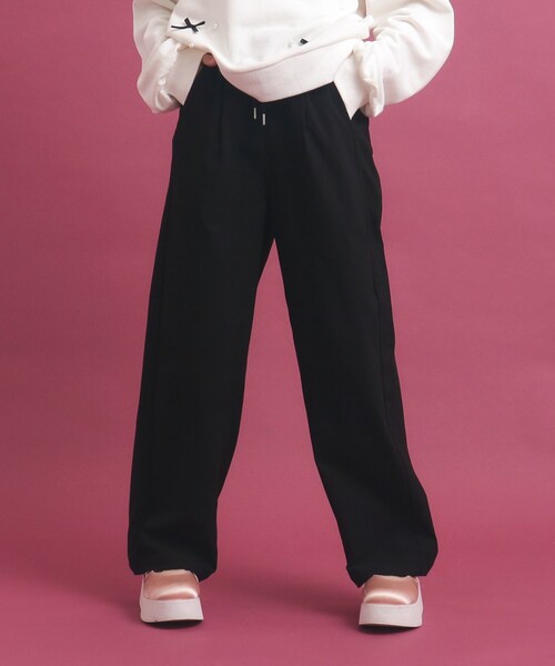 PINK-latte(ピンクラテ)の「◆【穿きやすくて楽ちん】イージーフルレンパンツ(その他パンツ・キッズ・ブルー系9/ブラック/ブルー系3・13/15 /16/14)」の1枚目の写真