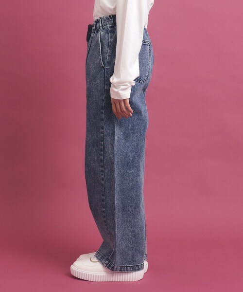 PINK-latte(ピンクラテ)の「◆【穿きやすくて楽ちん】イージーフルレンパンツ(その他パンツ・キッズ・ブルー系9/ブラック/ブルー系3・13/15 /16/14)」の5枚目の写真