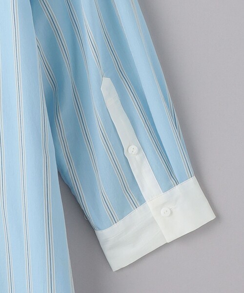 UNITED ARROWS(ユナイテッドアローズ)の「ストライプ ロングシャツ ワンピース(シャツワンピース・レディース・ライム/ライトブルー・36/38)」の13枚目の写真