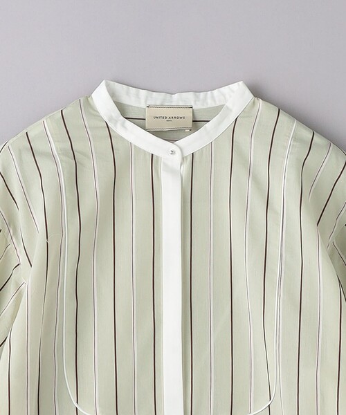 UNITED ARROWS(ユナイテッドアローズ)の「ストライプ ロングシャツ ワンピース(シャツワンピース・レディース・ライム/ライトブルー・36/38)」の19枚目の写真