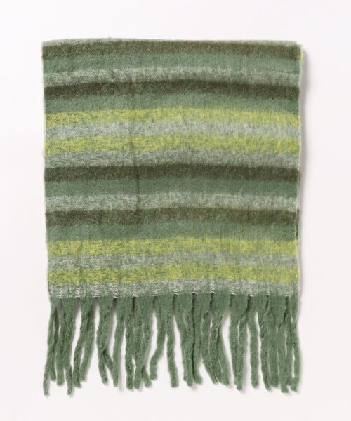 Fun & Daily（ファンアンドデイリー）の「F&D : マルチボーダーマフラー（マフラー・レディース・ブラウン/グリーン・FREE）」の7枚目の写真