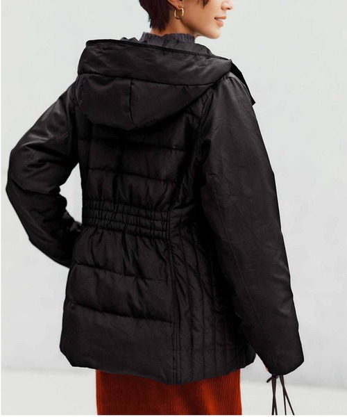 【ヒナ】  ブラック ダウンジャケット S リブ イン コンフォート Hinaさんとコラボ スッキリ見える