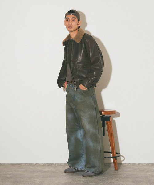 JOURNAL STANDARD(ジャーナルスタンダード)の「ラムレザー ヴィンテージ ボアブルゾン(ブルゾン・メンズ・ブラウン・MEDIUM/LARGE)」の7枚目の写真