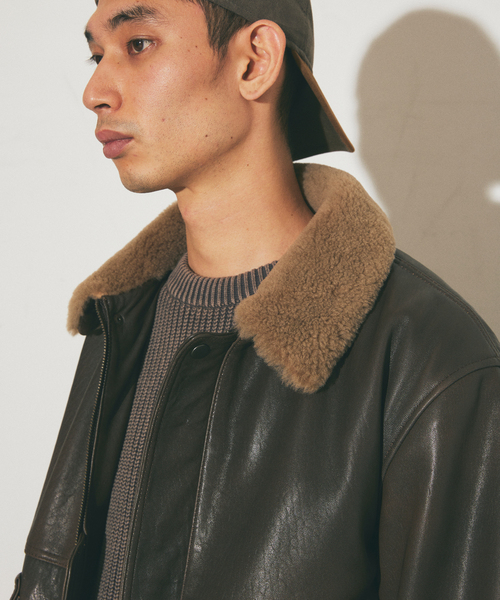 JOURNAL STANDARD(ジャーナルスタンダード)の「ラムレザー ヴィンテージ ボアブルゾン(ブルゾン・メンズ・ブラウン・MEDIUM/LARGE)」の13枚目の写真