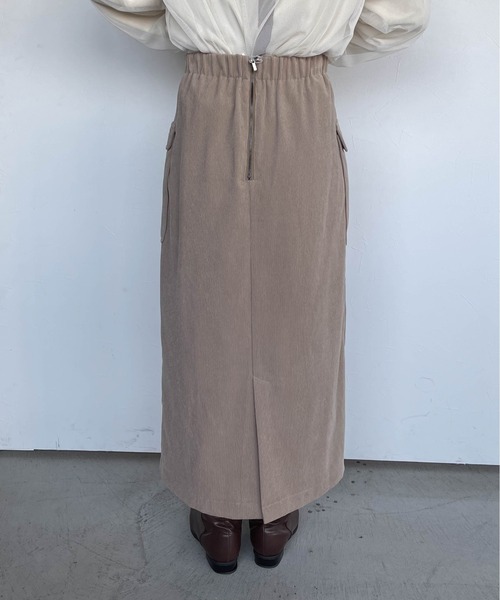 ketty cherie（ケティシェリー）の「コーデュロイナロースカート≪手洗い可能≫（スカート・レディース・チャコールグレー/ベージュ・M）」の11枚目の写真