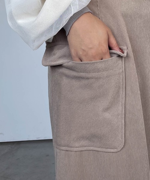 ketty cherie（ケティシェリー）の「コーデュロイナロースカート≪手洗い可能≫（スカート・レディース・チャコールグレー/ベージュ・M）」の12枚目の写真