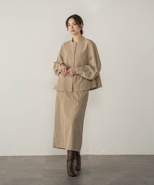 ketty cherie（ケティシェリー）の「コーデュロイナロースカート≪手洗い可能≫（スカート・レディース・チャコールグレー/ベージュ・M）」の18枚目の写真