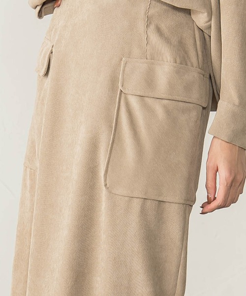 ketty cherie（ケティシェリー）の「コーデュロイナロースカート≪手洗い可能≫（スカート・レディース・チャコールグレー/ベージュ・M）」の22枚目の写真