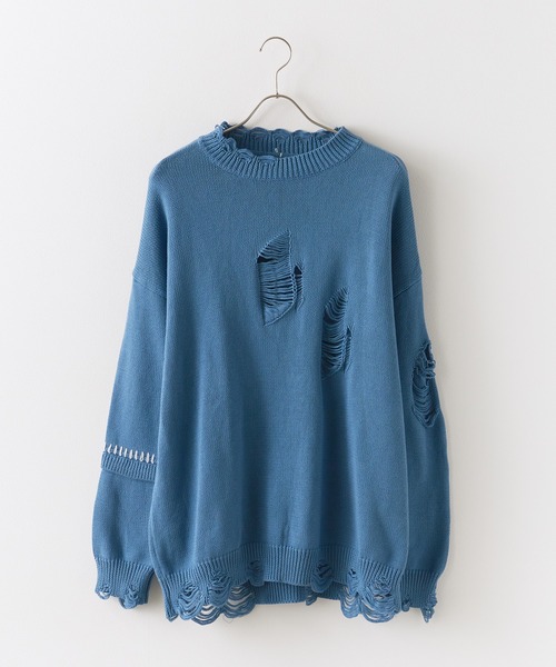 Damage Processing Stich Knit/ダメージニット（ニット/セーター）｜Chick（チック）