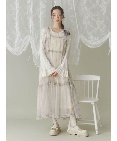 merry jenny（メリージェニー）の「pointail frilly gather tops（Tシャツ/カットソー・レディース・ブラック/ブルー/アイボリー・FREE）」の7枚目の写真