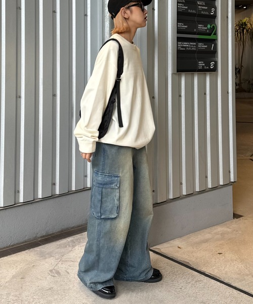 CIAOPANIC TYPY（チャオパニックティピー）の「【ユニセックス】シルクタッチウォッシャブルビックシルエットニット（ニット/セーター・メンズ・ブラック/ホワイト/ライトグレー/レッド/ネイビー・SMALL/MEDIUM/LARGE）」の6枚目の写真