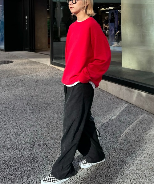 CIAOPANIC TYPY（チャオパニックティピー）の「【ユニセックス】シルクタッチウォッシャブルビックシルエットニット（ニット/セーター・メンズ・ブラック/ホワイト/ライトグレー/レッド/ネイビー・SMALL/MEDIUM/LARGE）」の9枚目の写真