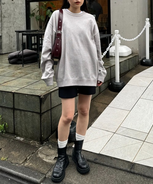 CIAOPANIC TYPY（チャオパニックティピー）の「【ユニセックス】シルクタッチウォッシャブルビックシルエットニット（ニット/セーター・メンズ・ブラック/ホワイト/ライトグレー/レッド/ネイビー・SMALL/MEDIUM/LARGE）」の8枚目の写真