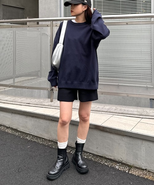 CIAOPANIC TYPY（チャオパニックティピー）の「【ユニセックス】シルクタッチウォッシャブルビックシルエットニット（ニット/セーター・メンズ・ブラック/ホワイト/ライトグレー/レッド/ネイビー・SMALL/MEDIUM/LARGE）」の22枚目の写真