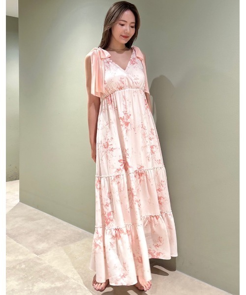 SNIDEL HOME（スナイデルホーム）の「ショルダーリボンワンピース（ルームウェア/パジャマ・レディース・ピンク/ネイビー/オフホワイト・FREE）」の14枚目の写真