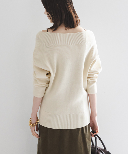 フロントジップボートネックニット（ニット/セーター）｜NOBLE  