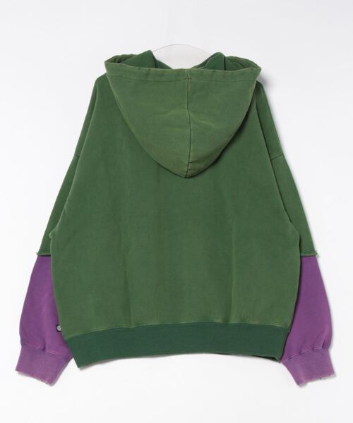 Little sunny bite(リトルサニーバイト)の「LittleSunnyBite/リトルサニーバイト/fake layered hoodie(パーカー・レディース・モスグリーン/ブルー・M/S)」の3枚目の写真