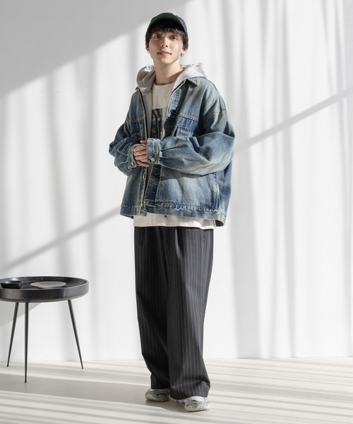 RAGEBLUE（レイジブルー）の「TRストレッチ/バギーワイドパンツ/スラックス（スラックス・メンズ・グレー/ブラック/オフホワイト/ブラック系その他・LARGE/MEDIUM/SMALL）」の16枚目の写真