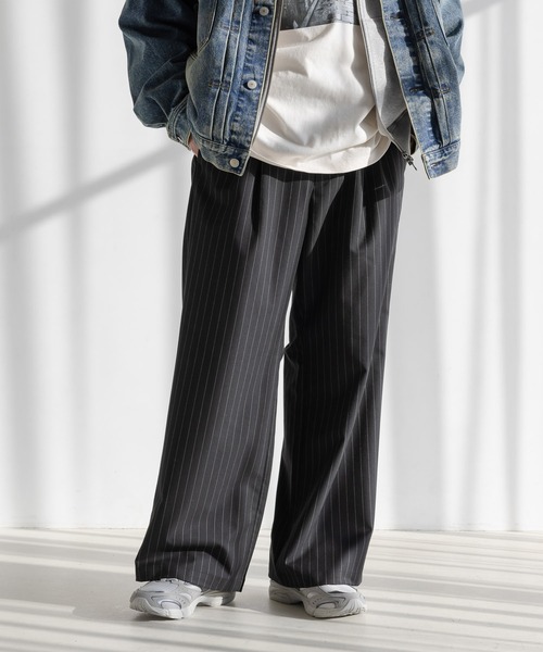 RAGEBLUE（レイジブルー）の「TRストレッチ/バギーワイドパンツ/スラックス（スラックス・メンズ・グレー/ブラック/オフホワイト/ブラック系その他・LARGE/MEDIUM/SMALL）」の17枚目の写真