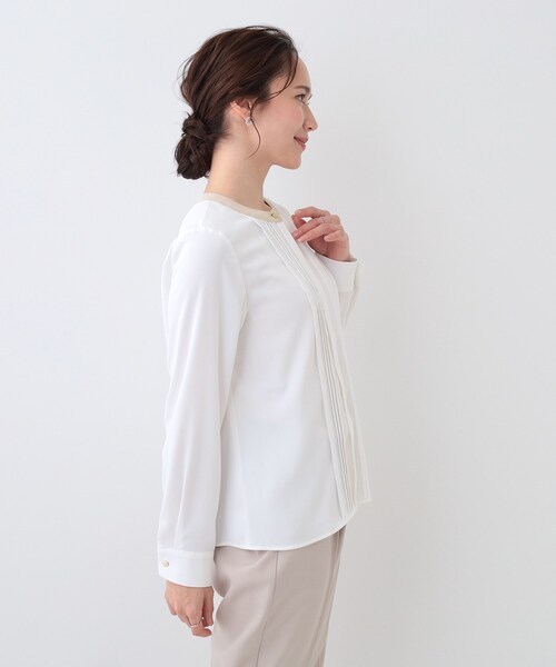 DRESKIP（ドレスキップ）の「イージーケア ピンタックブラウス（シャツ/ブラウス・レディース・オフホワイト/ピンク系1/ホワイト系7・04/03/02/01）」の8枚目の写真