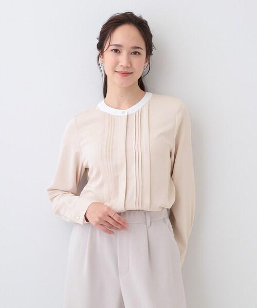 DRESKIP（ドレスキップ）の「イージーケア ピンタックブラウス（シャツ/ブラウス・レディース・オフホワイト/ピンク系1/ホワイト系7・04/03/02/01）」の11枚目の写真