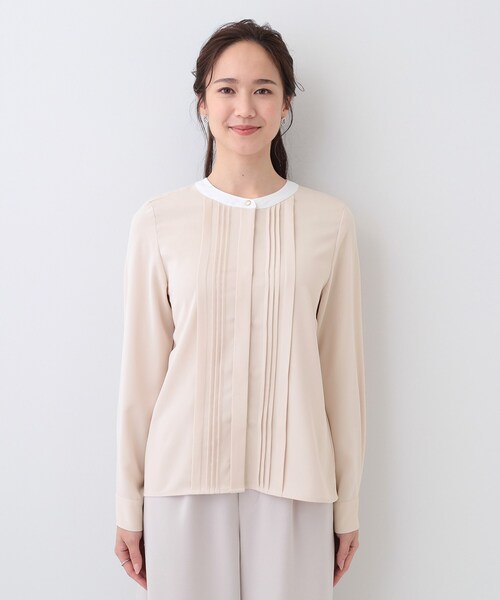 DRESKIP（ドレスキップ）の「イージーケア ピンタックブラウス（シャツ/ブラウス・レディース・オフホワイト/ピンク系1/ホワイト系7・04/03/02/01）」の15枚目の写真