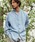 CAMBIO�i�J���r�I�j�́ums5914- Silky Chemical Wash Denim Skipper Band Collar Shirts �X�L�b�p�[�o���h�J���[�V���c�i�V���c/�u���E�X�j�v�b�u���[