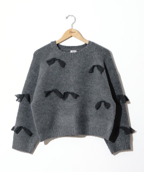flower - flower＊リボンニット＊トップス 40%OFF】holiday ribbon knit～ﾎﾘﾃﾞｰﾘﾎﾞﾝﾆｯﾄ | flower／フラワー
