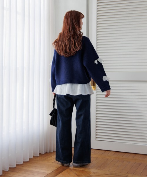 flower - flower＊リボンニット＊トップス 40%OFF】holiday ribbon knit～ﾎﾘﾃﾞｰﾘﾎﾞﾝﾆｯﾄ | flower／フラワー